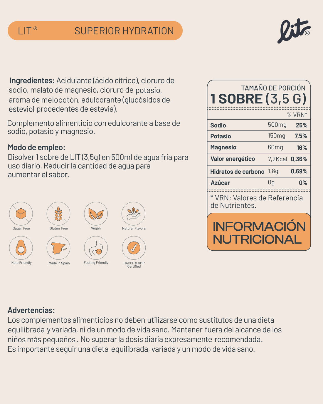 LIT Daily Hydration: Peach